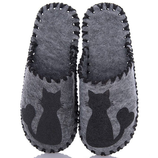 Весели пантофи - Коте сиво